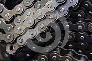 Texture of roller chains use for background
