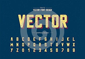 Texture Round font and alphabet vector, Typeface and letter number design, Graphic text on background