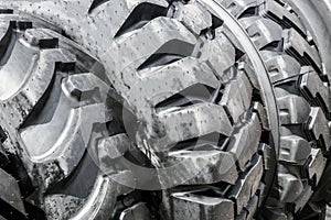the texture of rubber tires from large trucks
