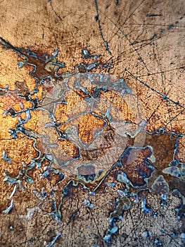 texture of ruined copper surface