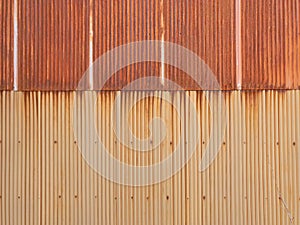 Texture of rusty Corrugated metal sheet, galvanized iron plate