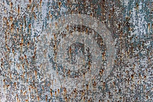 Texture of rusty metal sheet. Oxidized iron list