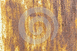 Texture of rusty metal sheet. Oxidized iron list