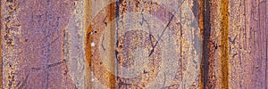 Texture of rusty metal. Wide panoramic background for design