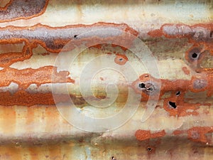 Texture of rusty zync on the erode galvanized iron