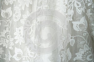 texture sack sacking fabric and white lace background
