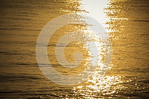 Texture of sea water at sunrise