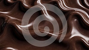 Texture Silken creamy Waves of Dark Chocolate. Abstract Symphony of Swirls. Luxurious expanse of swirling, rich chocolate tones