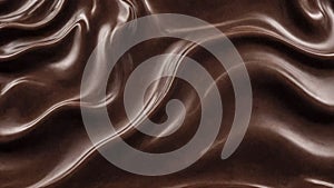 Texture Silken creamy Waves of Dark Chocolate. Abstract Symphony of Swirls. Luxurious expanse of swirling, rich chocolate tones