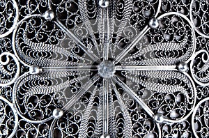 Texture of silver jewelry