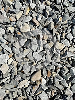 The texture of small stone, crushed stone, close-up.