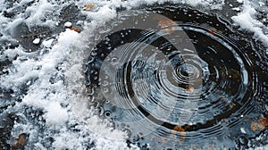 Texture of a snowcovered pavement reflecting the swift and circular gestures of the dervishes spinning photo