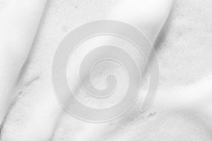 Texture of soft white foam body cleanser cosmetic product