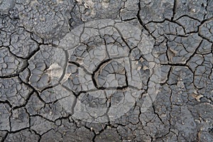 Texture soil dry crack background pattern of drought lack of water of nature white black old broken