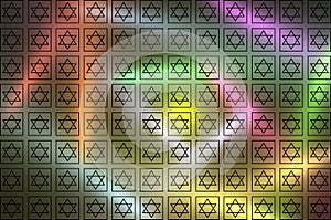 Texture with star of King David in square, artistic, spiral of colors fantasy, Judaism. photo