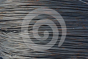 Texture of steel metal wire close-up