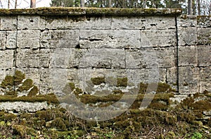 The texture of the stones in blank wall.