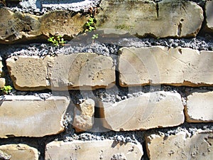 Texture of a strong old wall of bricks.