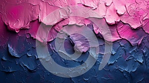 Texture of a surreal mixture of deep navy and vibrant fuchsia paint creating a dramatic and eyecatching contrast photo