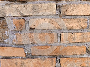 Texture of terracotta bricks different shades of pink and brown