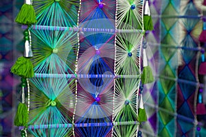 Texture of threads weaving in graphic form.