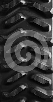 Texture of tractor wheel tyre in black and white