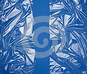 Texture of a transparent stretching plastic film for packaging products