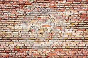 Texture of urban old bricks walls, stone structure closeup background