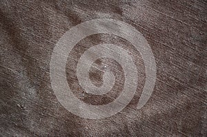 The texture of a very old brown sack cloth. Retro texture with canvas material. Background image with copy space