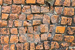 texture vintage brick wall. Different old bricks background