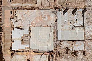Texture in a wall of a demolished building in Spain
