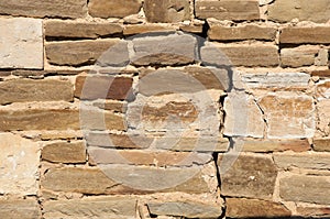 Texture. Wall lined with stone wild