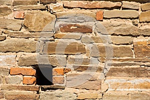 Texture. Wall lined with stone wild