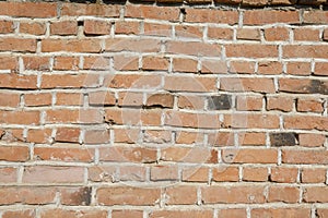 Texture of a wall made of old bricks