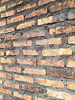 texture of the wall made of red bricks