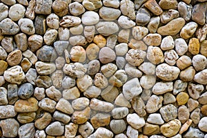 Texture of a wall made of sea stones