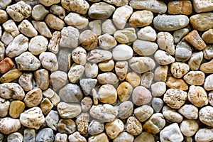 Texture of a wall made of sea stones