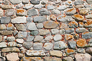 The texture of the walls of ancient fortress tower
