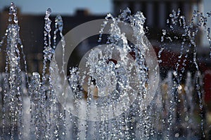 Texture water drops in fountain