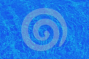 The texture of the water in the pool deep blue, background