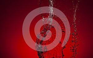 Texture of water on a red background