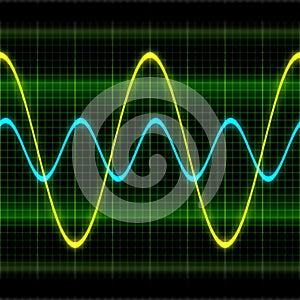 Texture wave oscilloscope 3D illustration