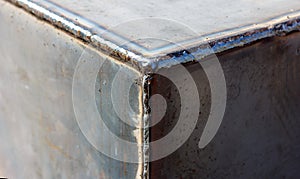 Texture welding seam on steel sheets photo