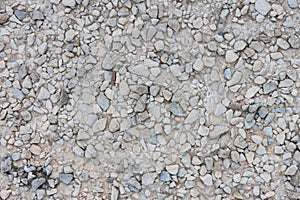 Texture of wet gravel road