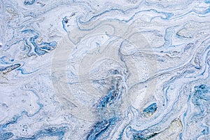 Texture of white and blue shiny marble photo