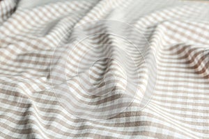 Texture of white checkered fabric as background