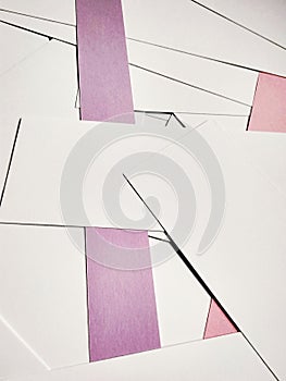 Texture of white and colored paper stripes