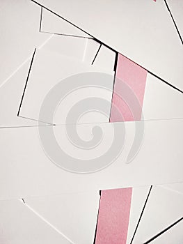 Texture of white and colored paper stripes