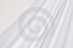 Texture white cotton drapery