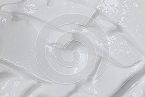 Texture of white cream for body or face